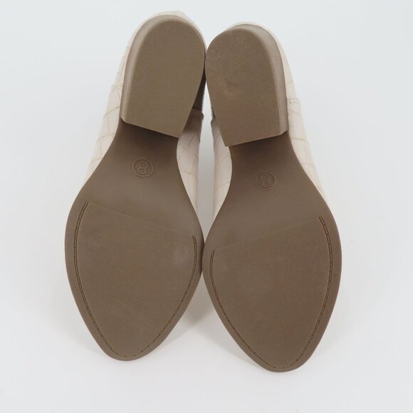 SO Womens 8 BARB Bone Croco Faux Leather Cut Out Ankle Booties Boots NEW in Box - Picture 8 of 12